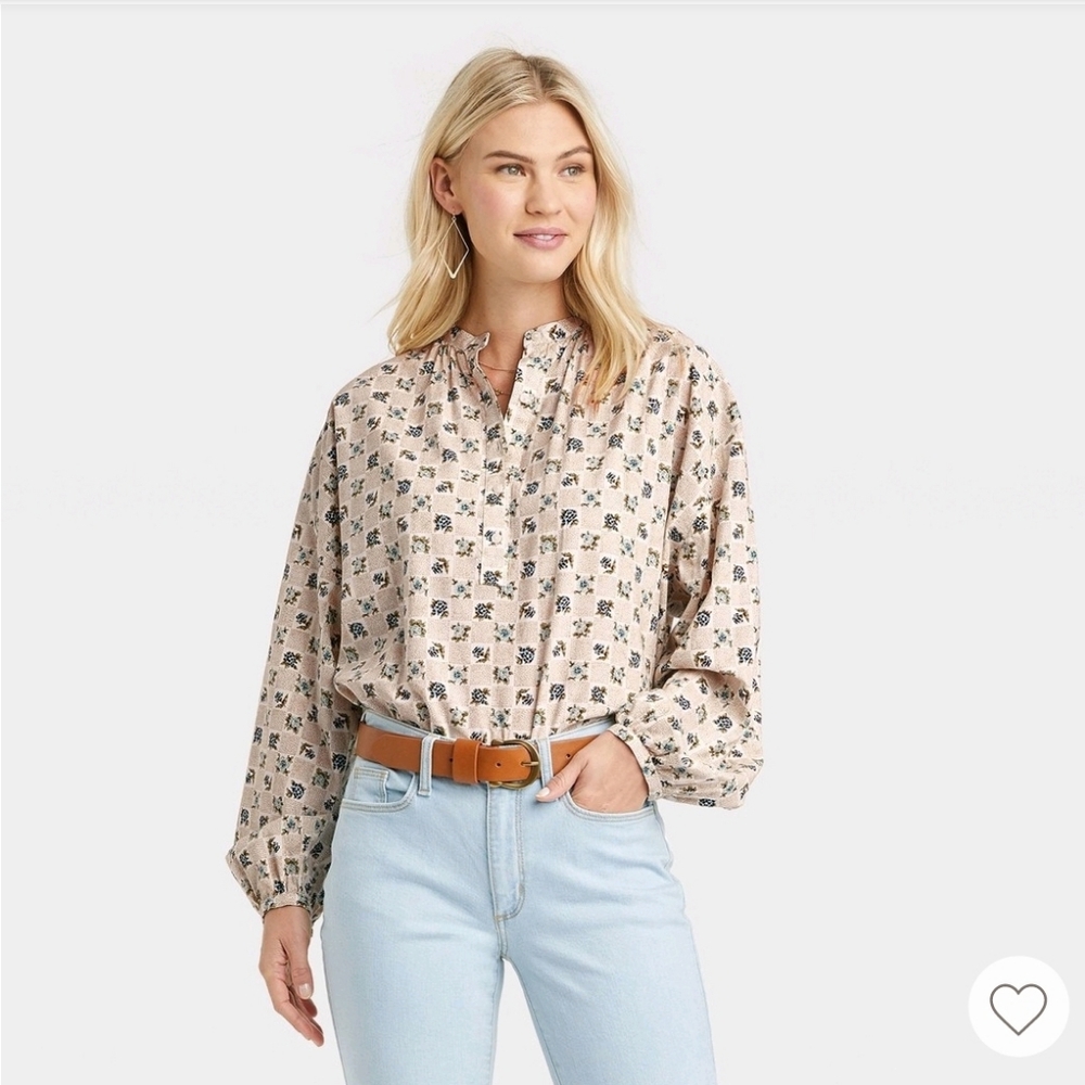 Women's Balloon Long Sleeve Poet Blouse